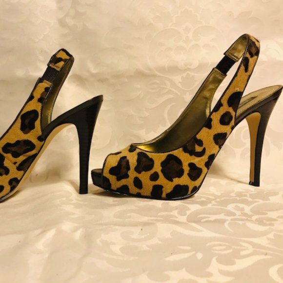 Nine West leopard platform sandals 6 - Picture 3 of 7